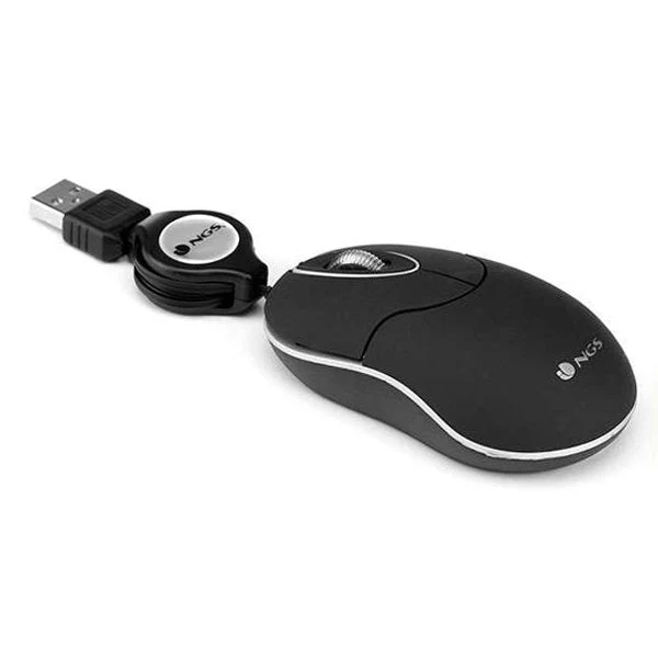 Retractable Optical Mouse NGS SINBLACK 1000 dpi Black