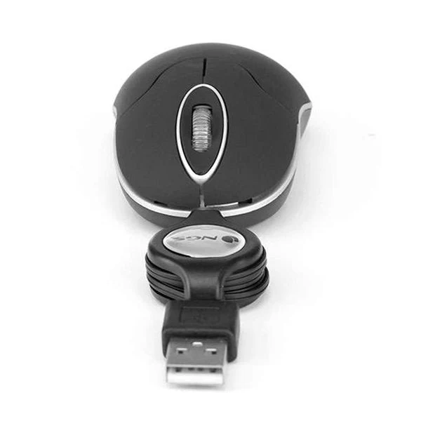 Retractable Optical Mouse NGS SINBLACK 1000 dpi Black