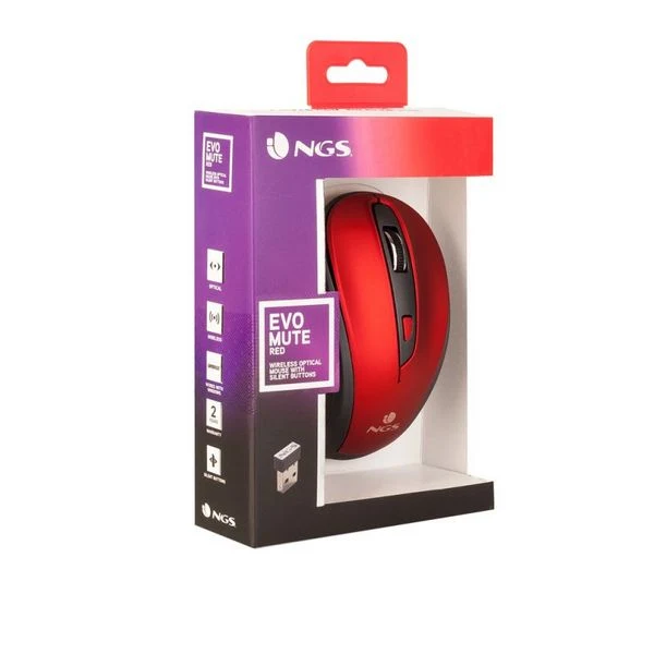 Wireless Mouse NGS EVOMUTERED Plug and play Red