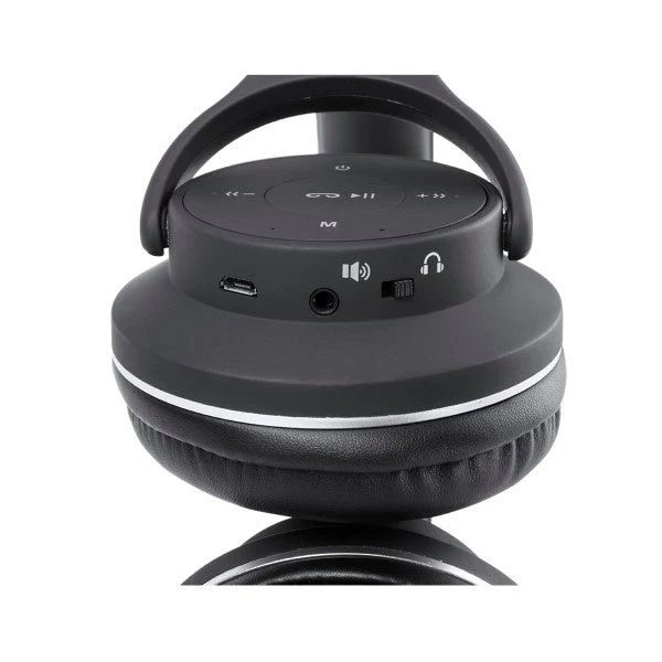Foldable Headphones with Bluetooth USB FM 6W Black 146131