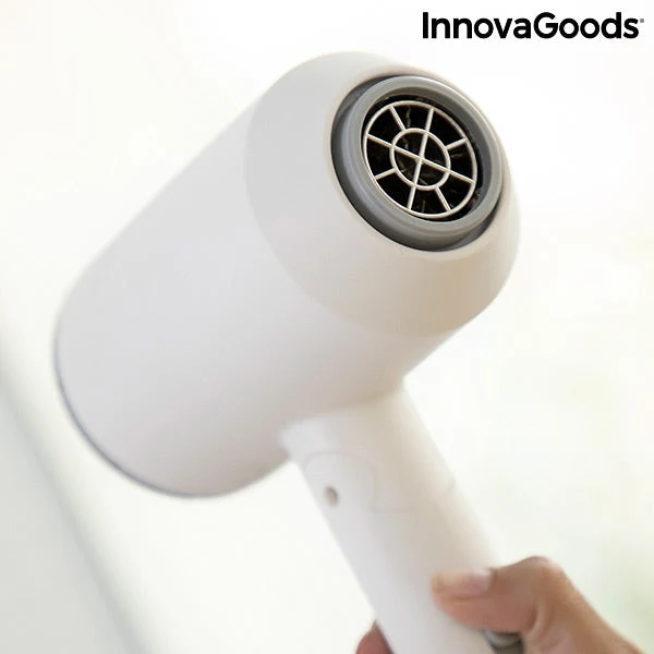 Folding Ionic Hair Dryer with Accessories Ventio InnovaGoods 1600W White/grey