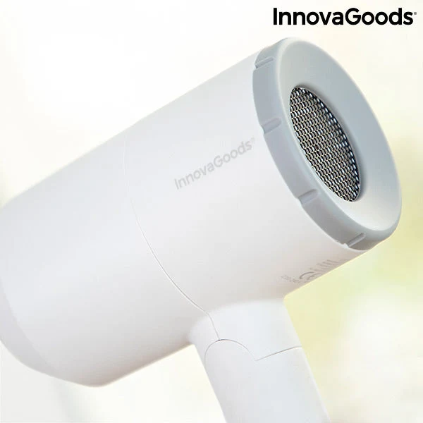 Folding Ionic Hair Dryer with Accessories Ventio InnovaGoods 1600W White/grey