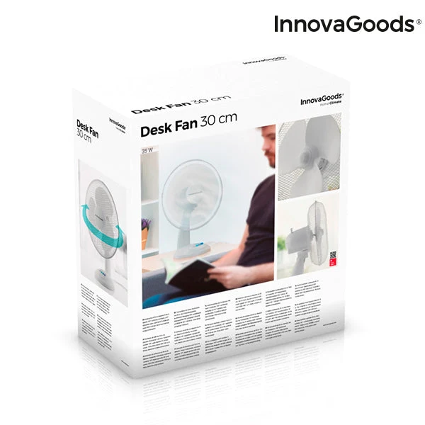 InnovaGoods Ø 30 cm 35W White Desk Fan