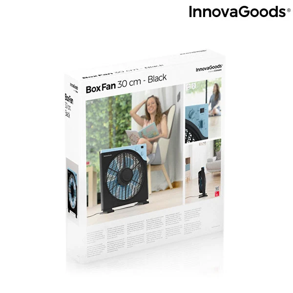 Floor Fan Box InnovaGoods Ø 30 cm 50W Black Blue