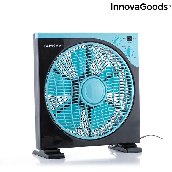 Floor Fan Box InnovaGoods Ø 30 cm 50W Black Blue