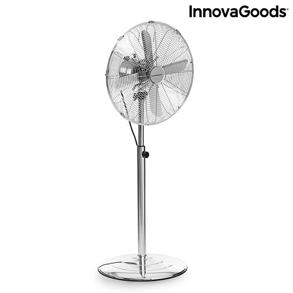 Freestanding Fan Chrome Retro InnovaGoods Ø 40 cm 55W