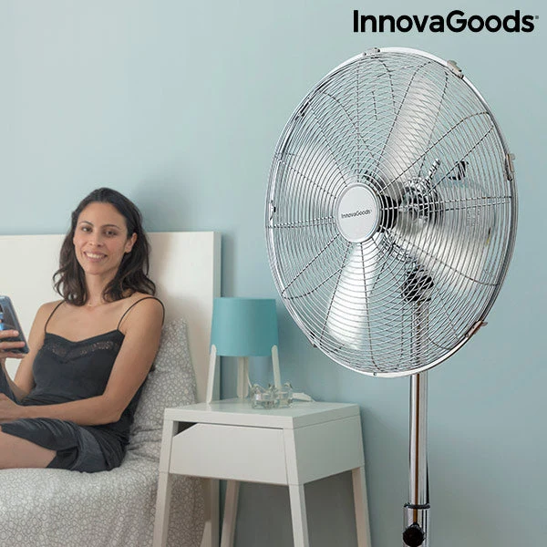 Freestanding Fan Chrome Retro InnovaGoods Ø 40 cm 55W