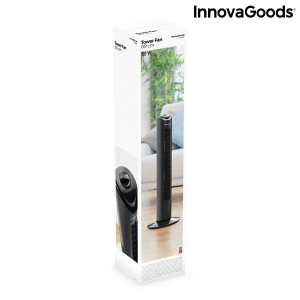 Tower Fan InnovaGoods 80 cm 50W Black