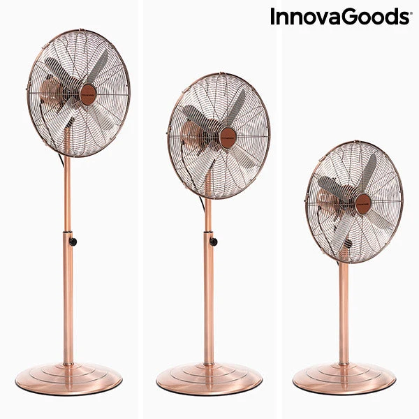 Freestanding Fan Copper Retro InnovaGoods Ø 40 cm 55W