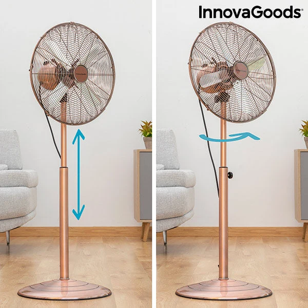 Freestanding Fan Copper Retro InnovaGoods Ø 40 cm 55W