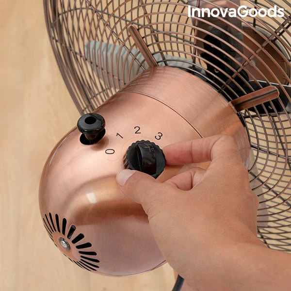 Freestanding Fan Copper Retro InnovaGoods Ø 40 cm 55W