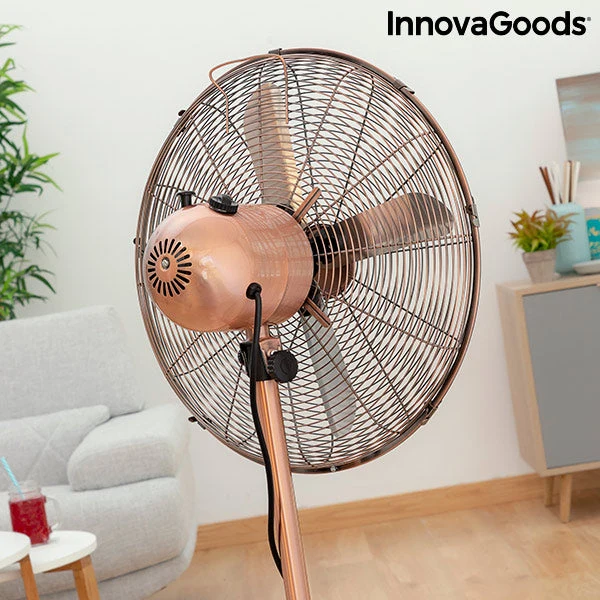 Freestanding Fan Copper Retro InnovaGoods Ø 40 cm 55W