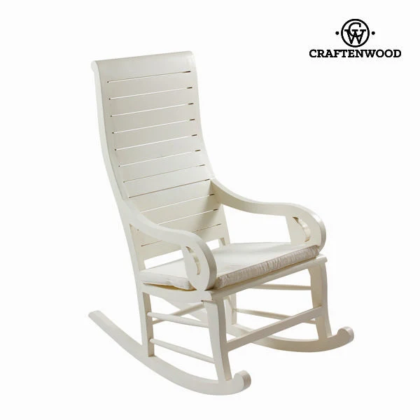 Rocking Chair Teak White (113 x 110 x 55 cm) by Craftenwood