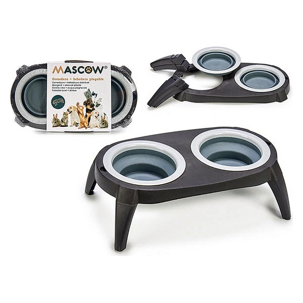 Pet feeding dish Grey Silicone (40 x 3,5 x 22 cm)