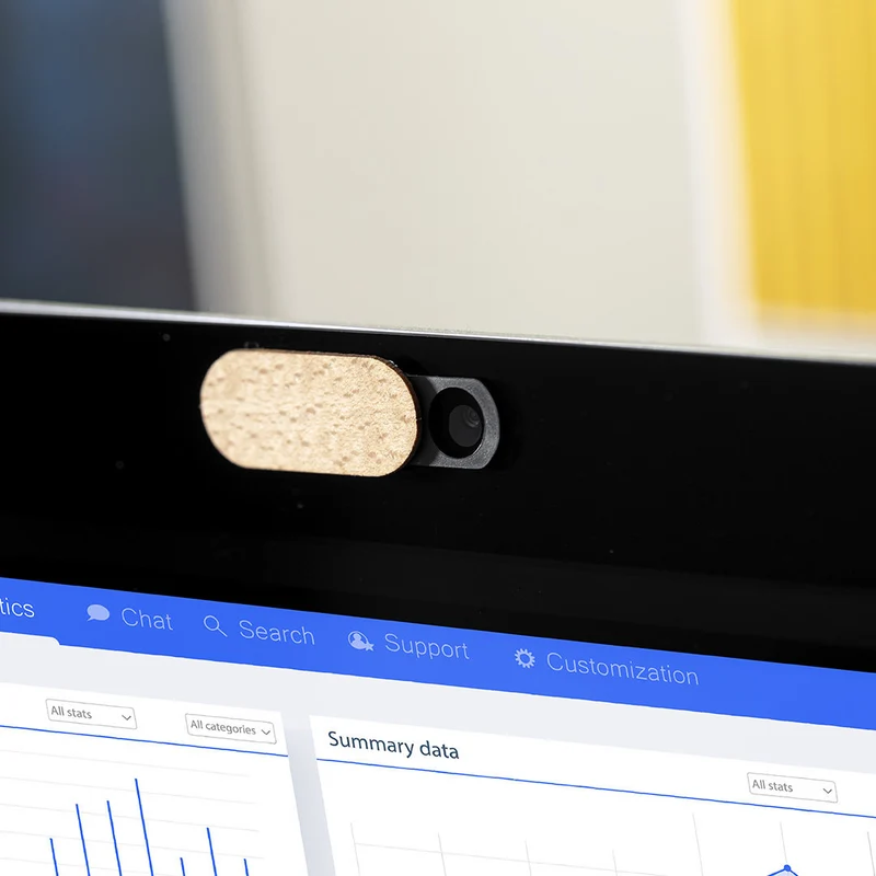 Bloqueur de webcam coulissant en bois NIUMAN