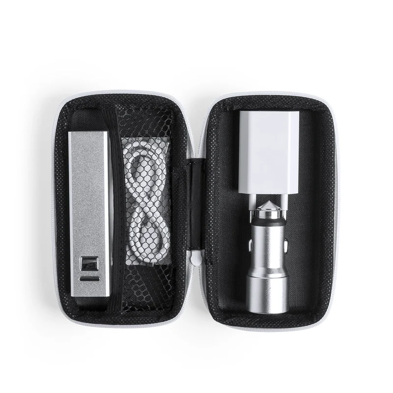 Set de chargeurs 2200 mAh, micro usb, usb type c, lightning, chargeur et chargeur voiture aluminium TILMIX