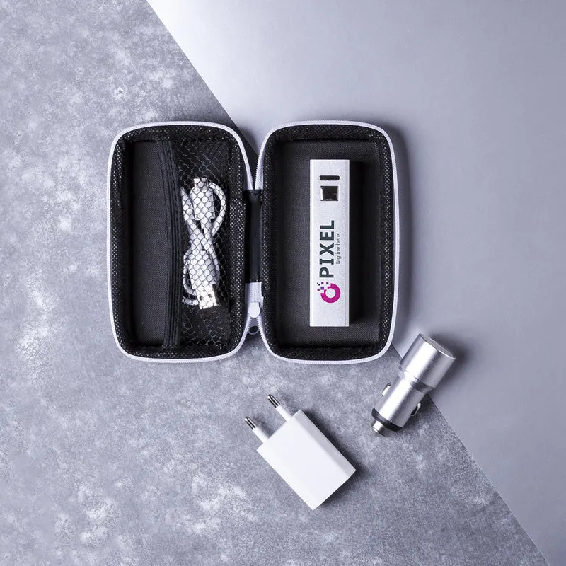 Set de chargeurs 2200 mAh, micro usb, usb type c, lightning, chargeur et chargeur voiture aluminium TILMIX
