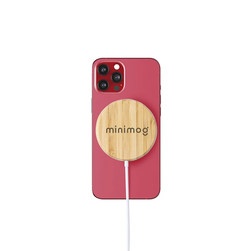 Chargeur magnétique sans fil de 10w en bambou HATAWEY