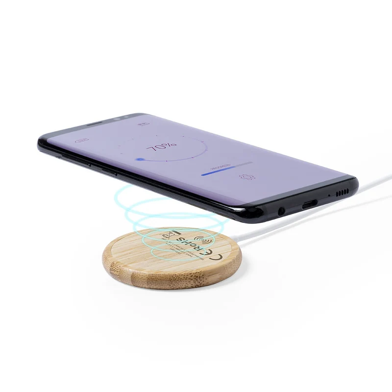 Chargeur magnétique sans fil de 10w en bambou HATAWEY