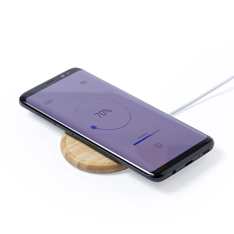 Chargeur magnétique sans fil de 10w en bambou HATAWEY