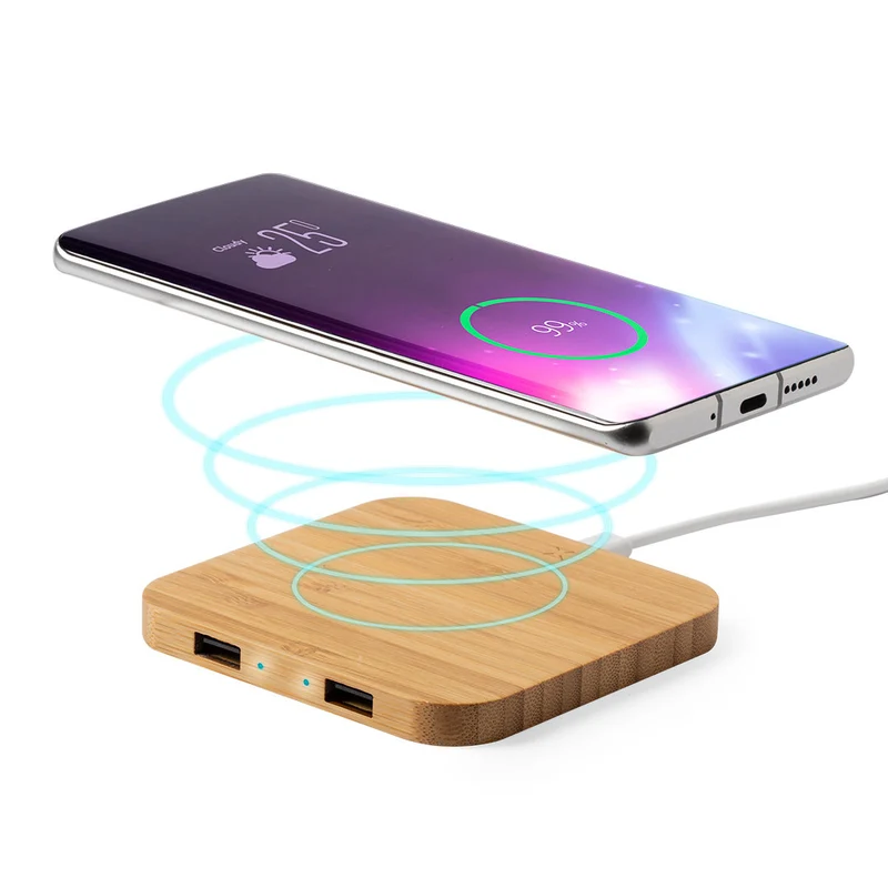 Chargeur à induction sans fil 10w en bambou DUMIAX