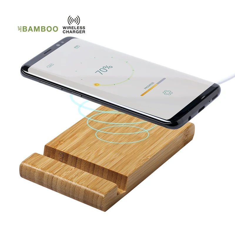 Chargeur sans fil 15w en bambou VARTOL