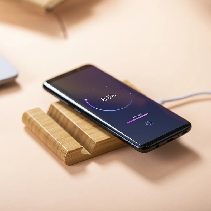 Chargeur sans fil 15w en bambou VARTOL