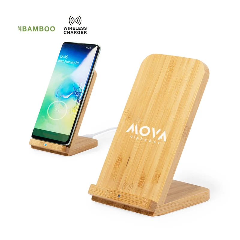 Chargeur sans fil 10w en bambou DIMPER