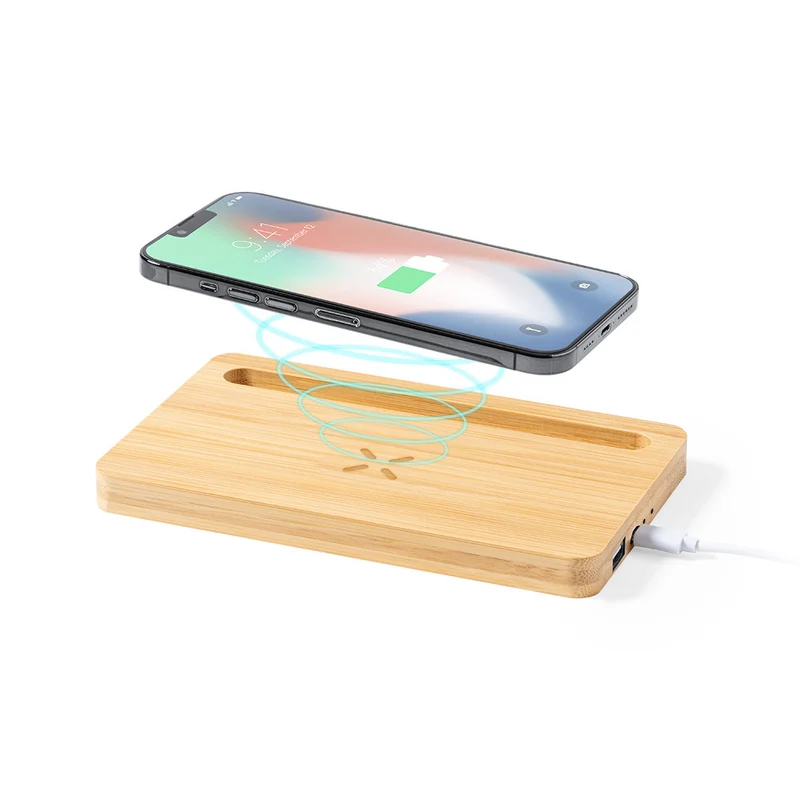 Chargeur sans fil 15w en bambou LOUBRON