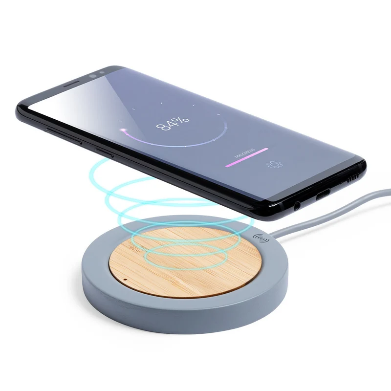 Chargeur sans fil 5w, en ciment et bambou FESKON