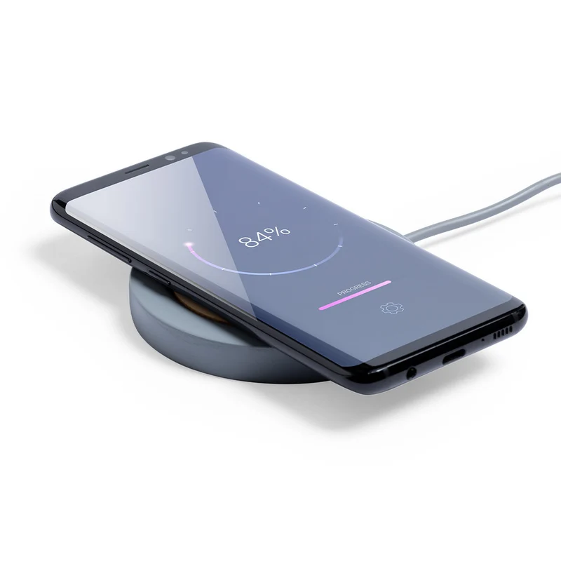 Chargeur sans fil 5w, en ciment et bambou FESKON