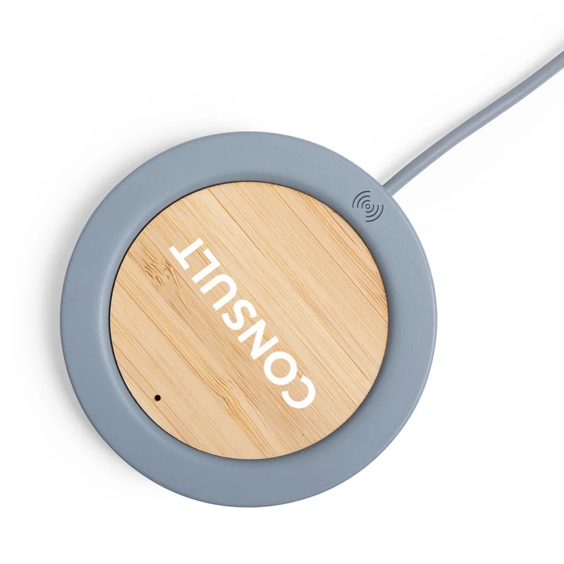Chargeur sans fil 5w, en ciment et bambou FESKON