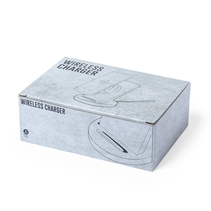 Chargeur sans fil 10w en ciment calcaire et bambou WIKET