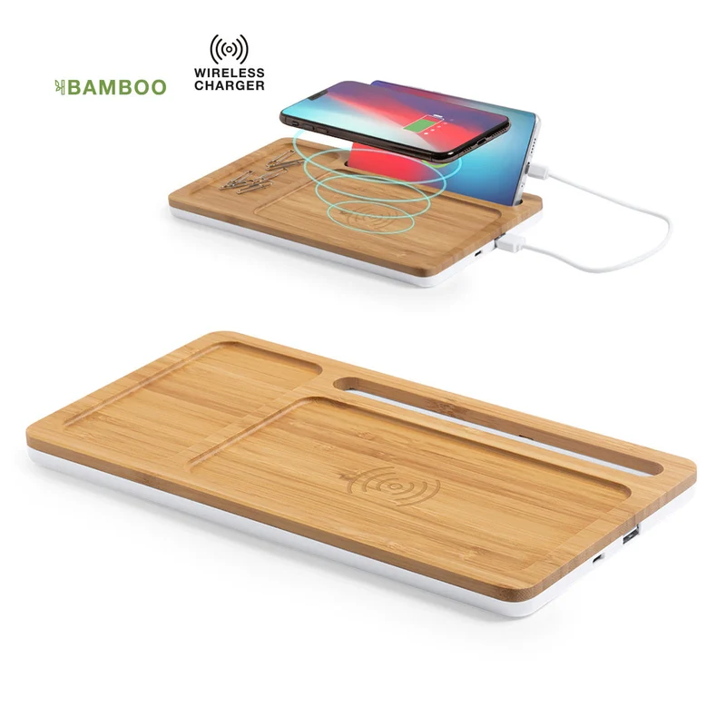 Chargeur organiseur en bambou et abs TANKUL