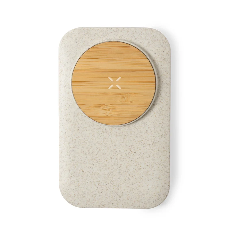 Chargeur à induction sans fil 10w, paille de blé, abs et bambou CLAUDIX