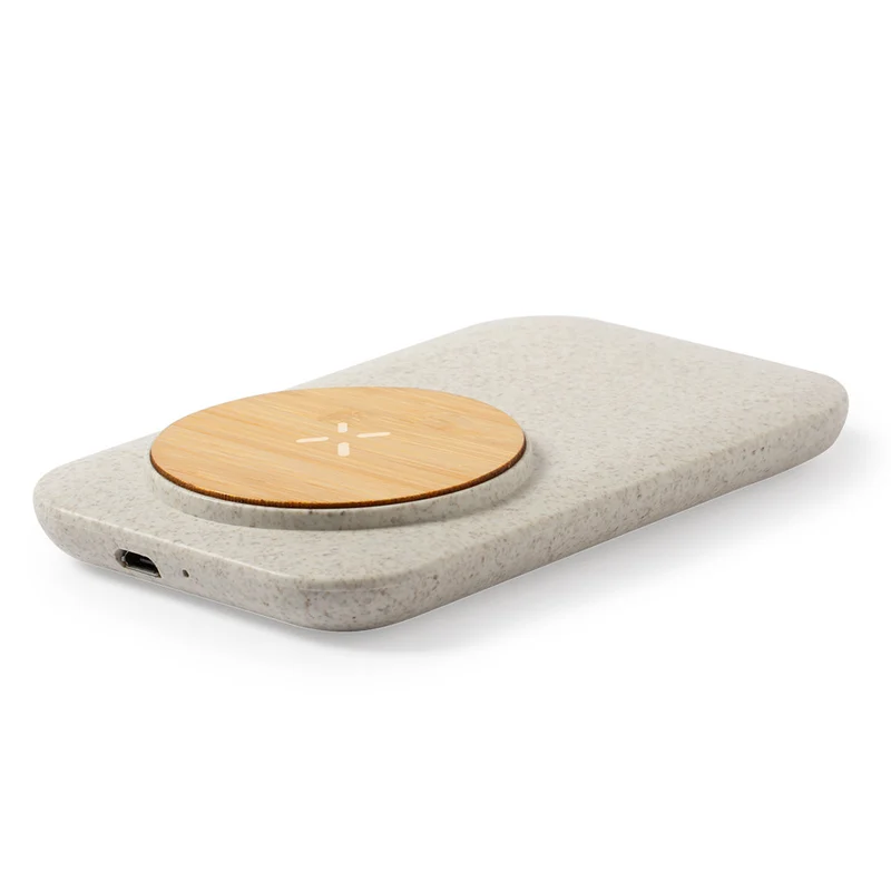 Chargeur à induction sans fil 10w, paille de blé, abs et bambou CLAUDIX