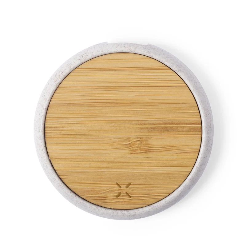 Chargeur sans fil 10w en paille de blé, abs et bambou FIORE