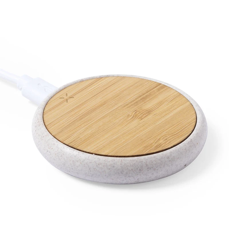 Chargeur sans fil 10w en paille de blé, abs et bambou FIORE