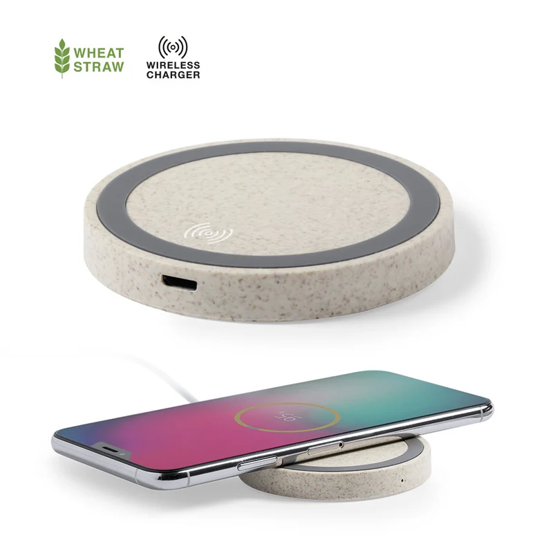 Chargeur à induction sans fil 5w en paille de blé et abs CIRKAL