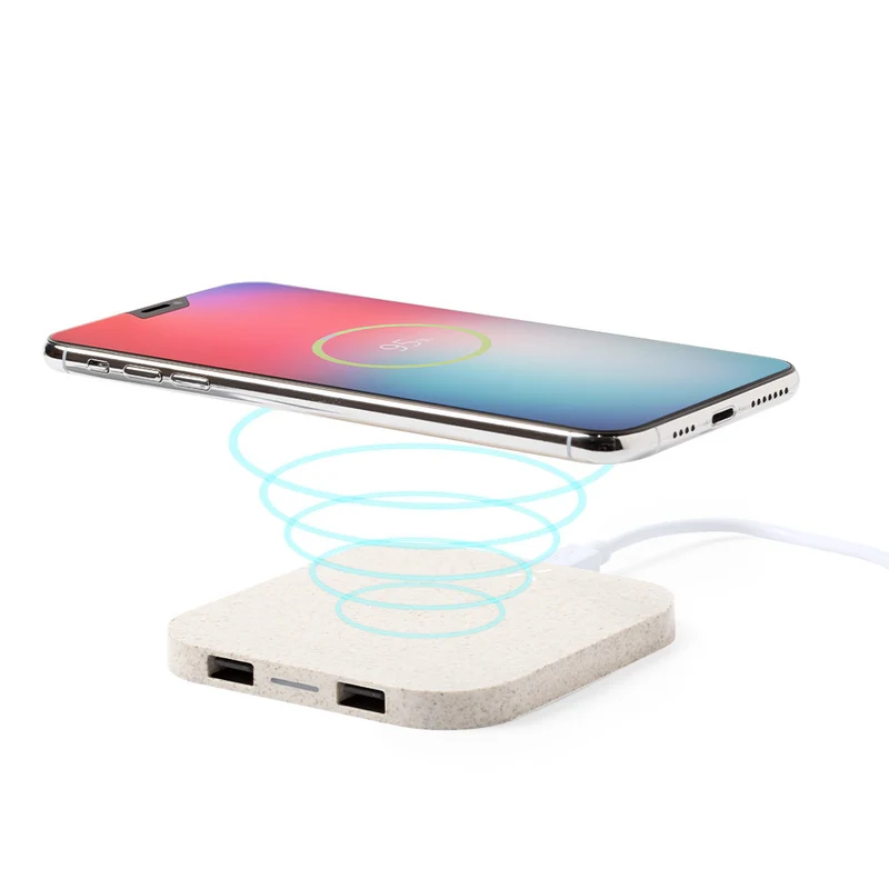 Chargeur sans fil 10w fabriqué en paille de blé et abs RIENS