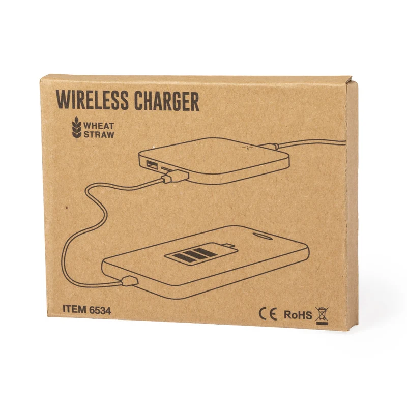 Chargeur sans fil 10w fabriqué en paille de blé et abs RIENS