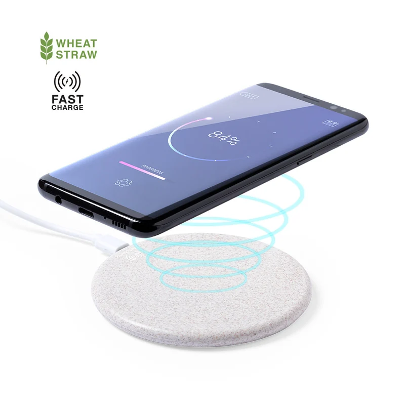Chargeur sans fil 10w fabriqué en paille de blé et abs ALEIX