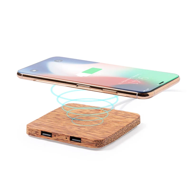 Chargeur sans fil 10w fabriqué en noix de coco RASTON