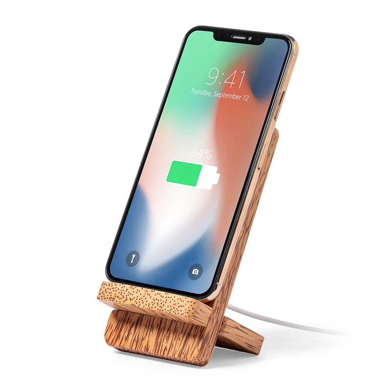 Chargeur sans fil 15w fabriqué en noix de coco GRODIN