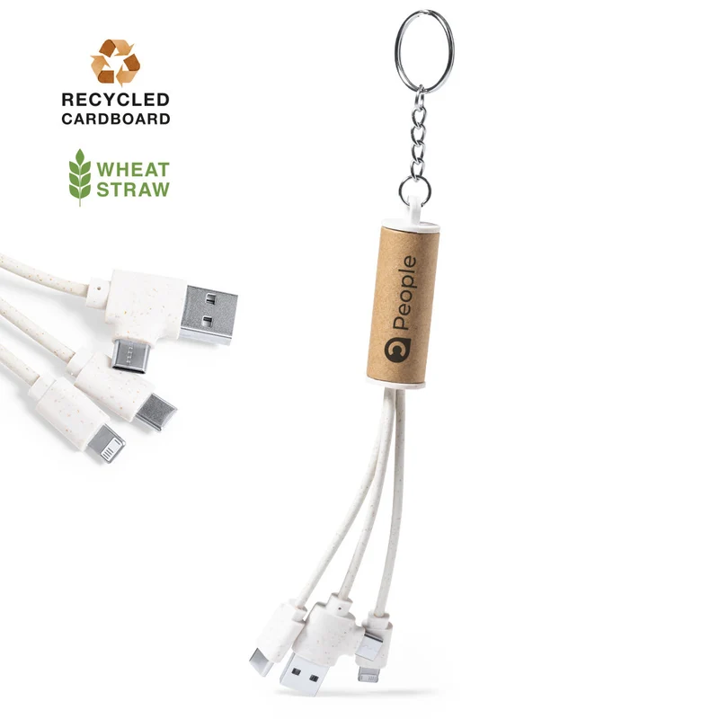 Chargeur usb en carton recyclé, paille de blé et abs FEILDIN