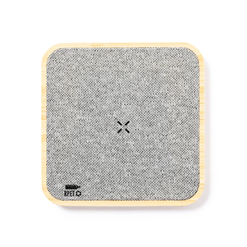 Chargeur sans fil 15w en bambou et polyester rpet NEUBAK