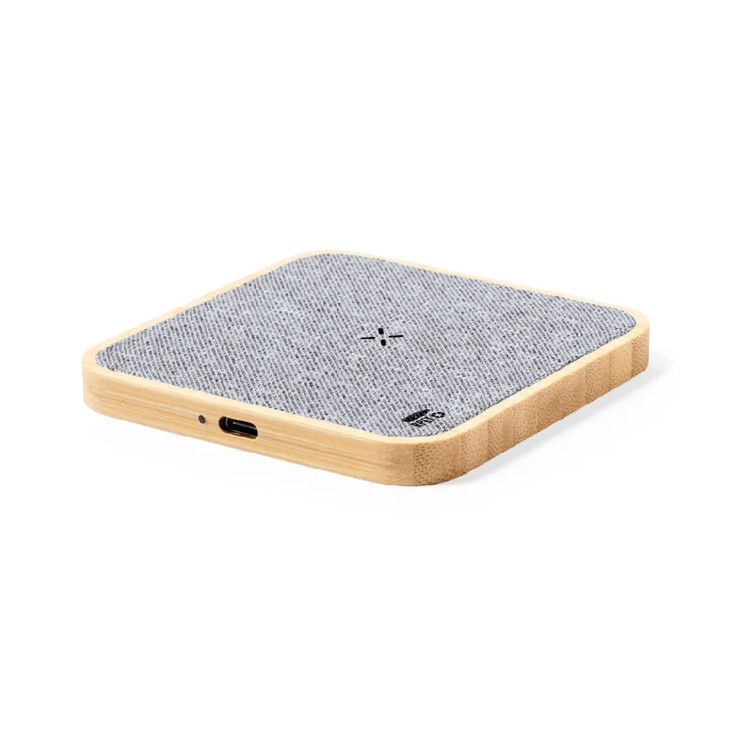 Chargeur sans fil 15w en bambou et polyester rpet NEUBAK