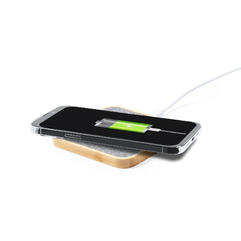 Chargeur sans fil 15w en bambou et polyester rpet NEUBAK