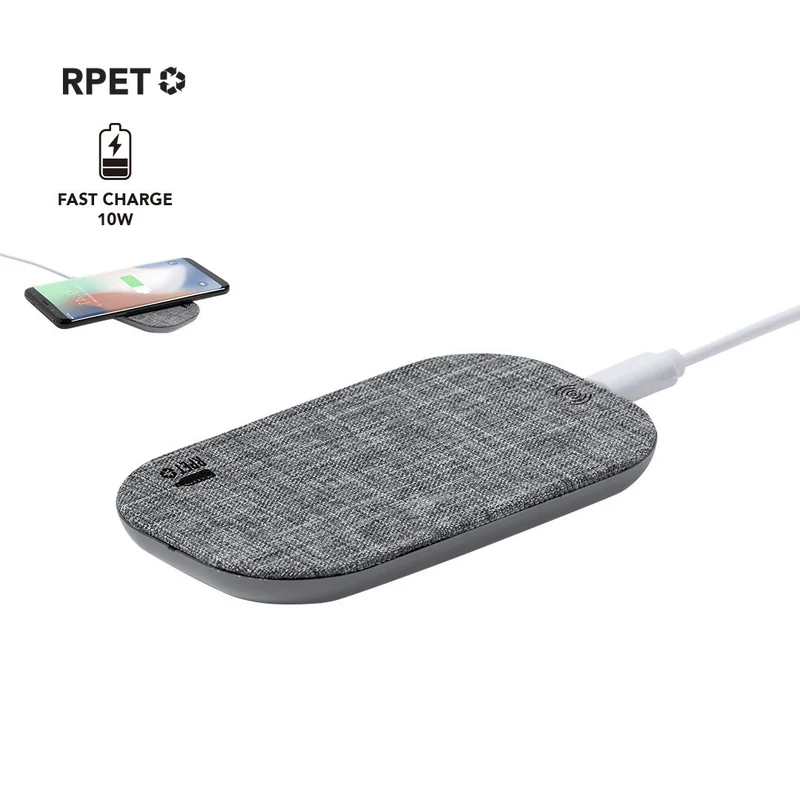 Chargeur sans fil 10w polyester rpet en plastique recyclé YEIK