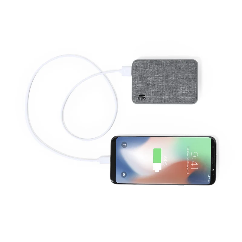Power Bank en polyester rpet en plastique recyclé 5000 mAh REYCON